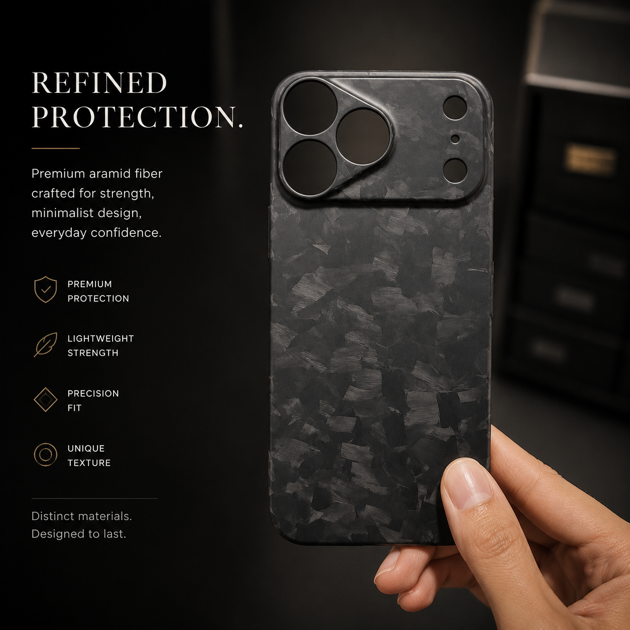 Premium iPhone Case Real Forged Carbon Fiber Cover Matte Glossy Shockproof Anti Fingerprint Non Slip Lightweight Slim Protective Design