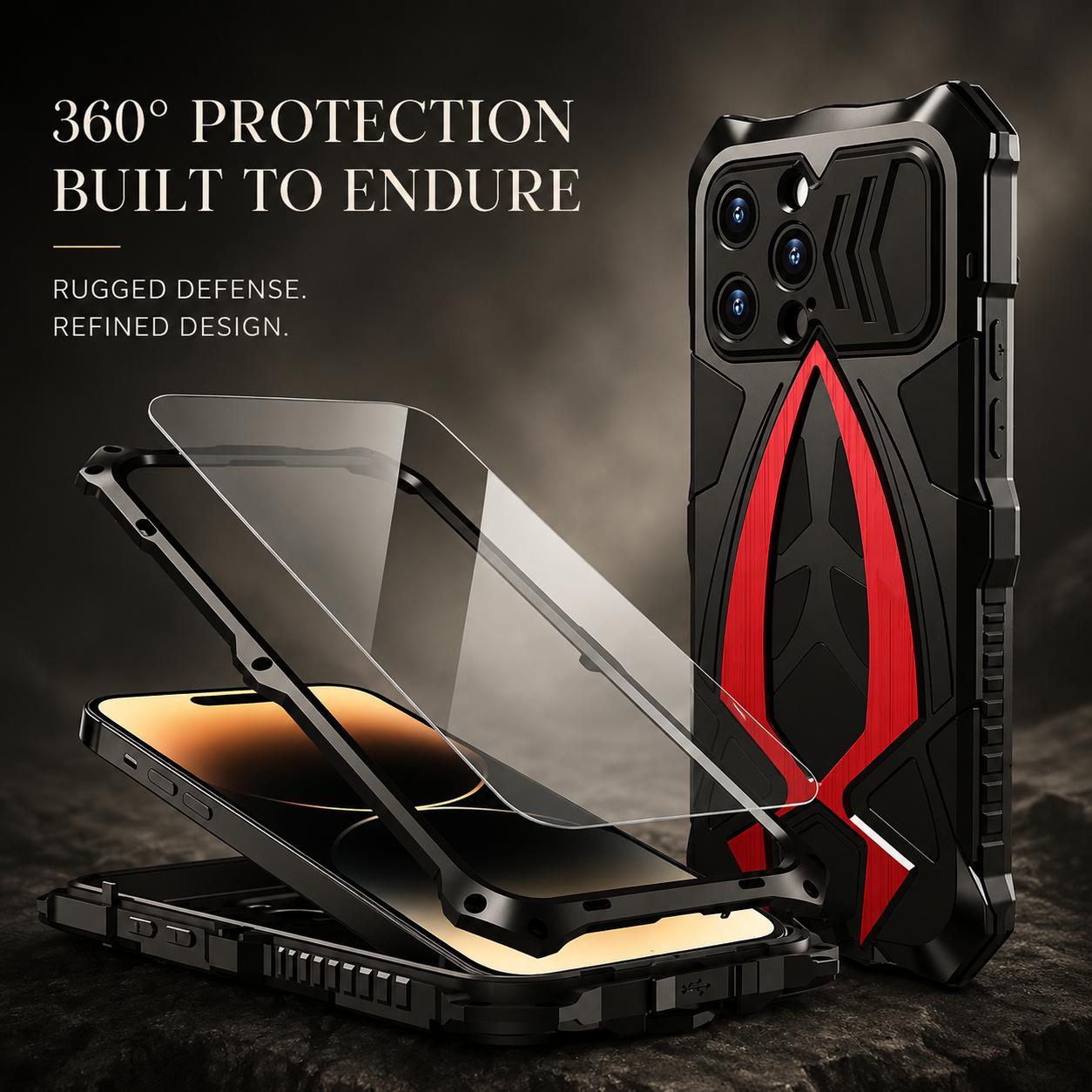 Premium iPhone Case MagSafe Compatible Magnetic Metal Armor Protective Cover Shockproof Camera Lens Protection Ultra Thin TPU Frame Full Coverage Design
