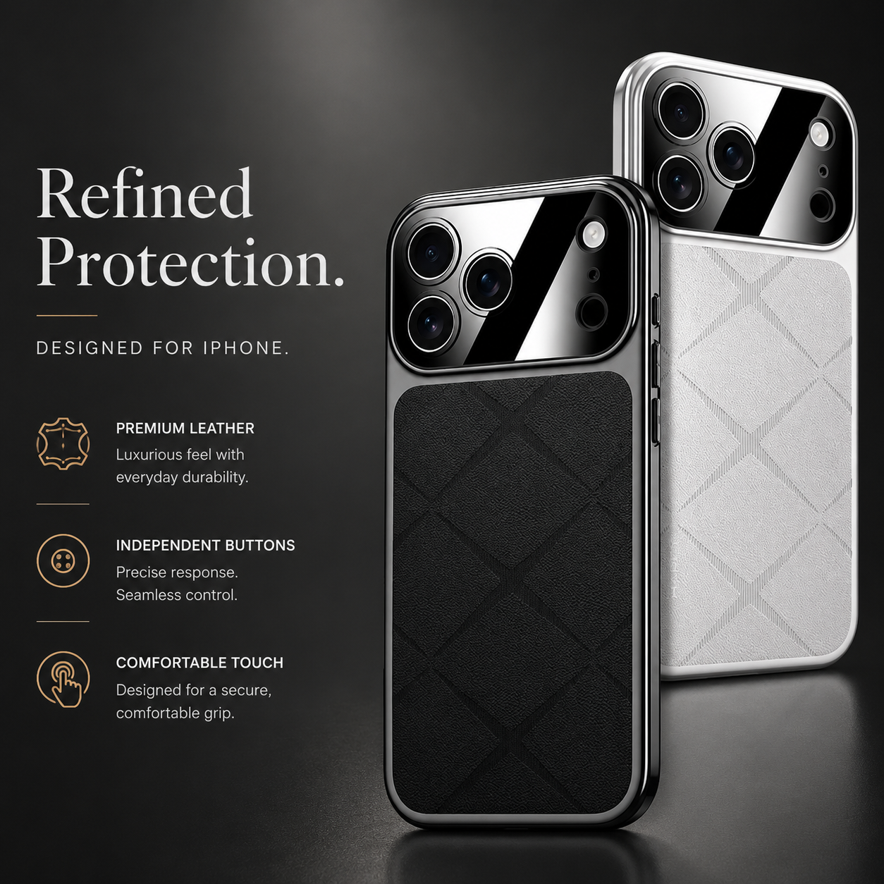 Premium iPhone Case MagSafe Compatible Leather Protective Cover Shockproof Bumper Camera Lens Protection Anti Scratch Tough Slim Full Coverage
