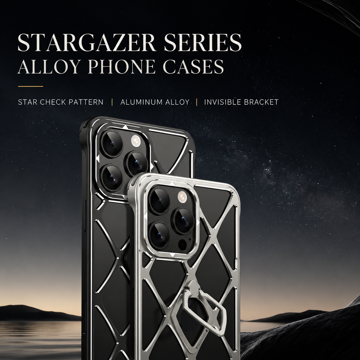 Premium iPhone Case MagSafe Compatible Magnetic Ultra Light Metal Frame Cooling Back Built-in Stand Shockproof Camera Protection Slim Full Coverage
