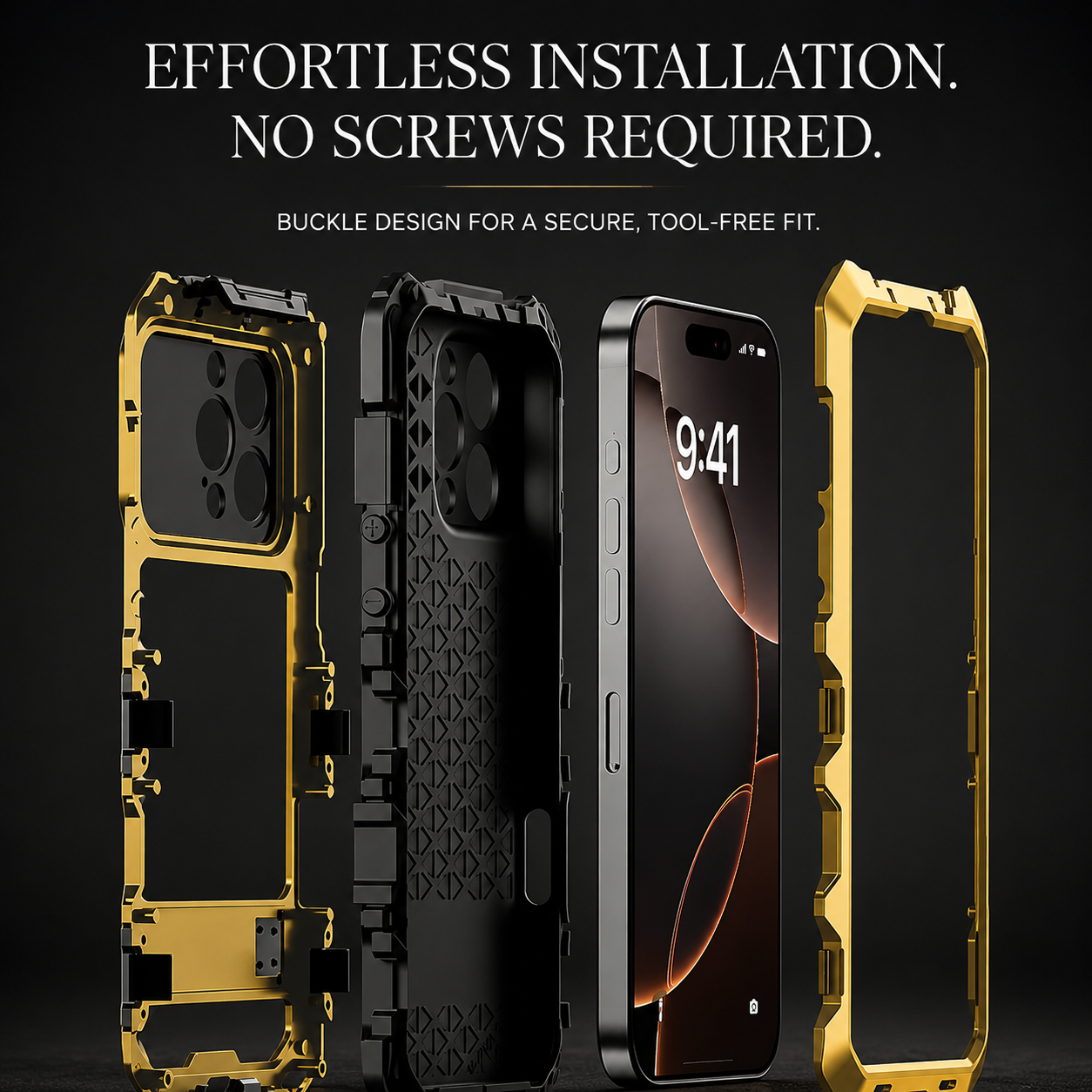 Premium iPhone Case MagSafe Compatible Magnetic Protective Cover 360 Metal Lock Frame Dual Tempered Glass Shockproof Camera Lens Guard Full Body Ultra Thin Design