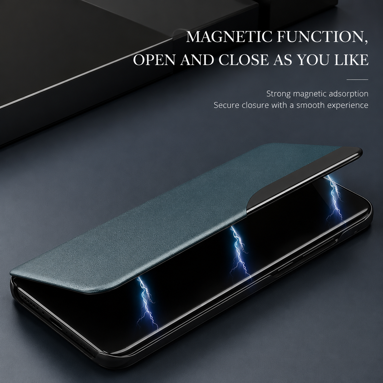 Premium iPhone Wallet Case MagSafe Compatible Magnetic Flip Cover PU Leather Card Holder Kickstand Shockproof Protective Full Coverage Camera Lens Guard Design