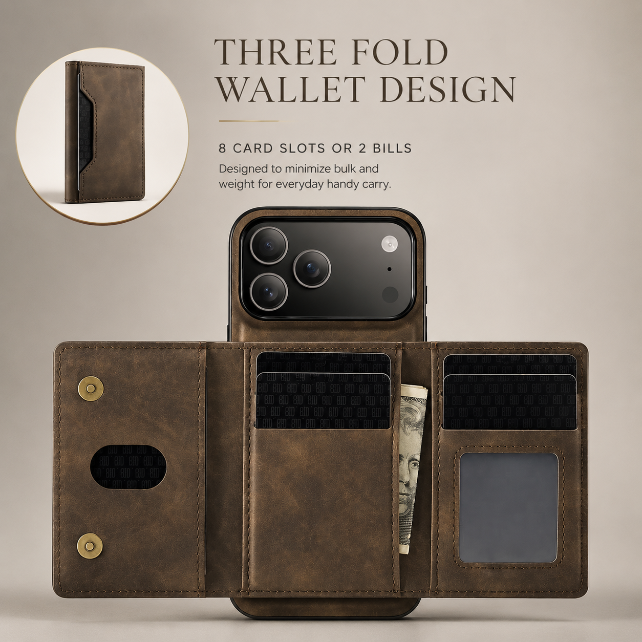 Premium iPhone Case Detachable Magnetic Wallet Cover Leather Card Holder Kickstand Shockproof Protective Cover Anti Scratch Full Body Slim