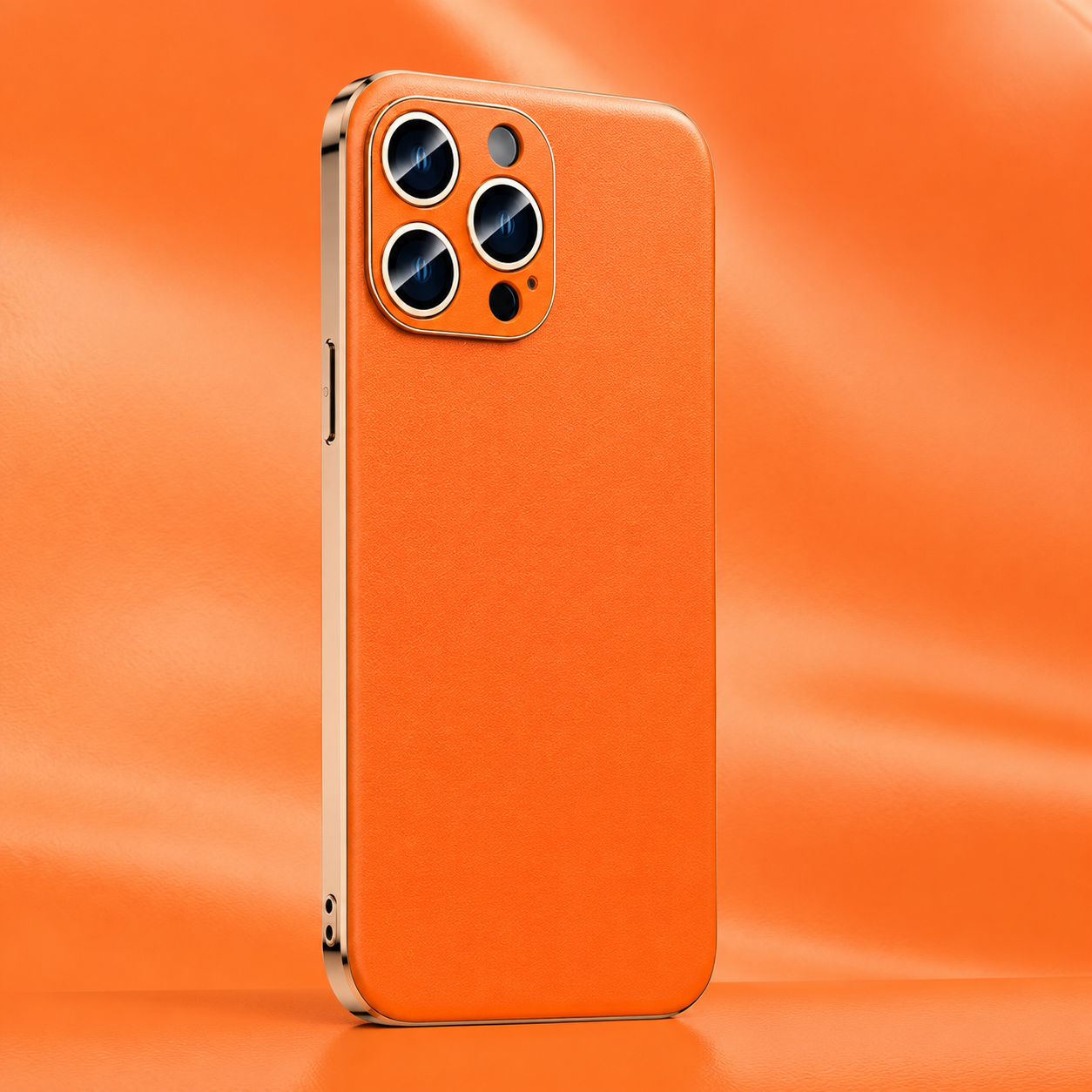 Premium iPhone Case Genuine Cowhide Leather Protective Cover MagSafe Compatible Camera Lens Protection Shockproof Plating Frame Slim Full Coverage