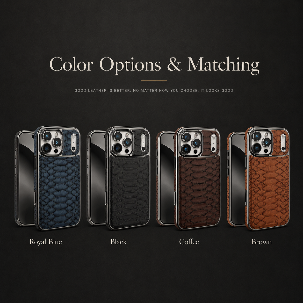 Premium iPhone Case Leather Snake Pattern Cover Soft Flannel Lining Anti Scratch Non Slip Slim Lightweight Protective Fashion Design Half Wrapped