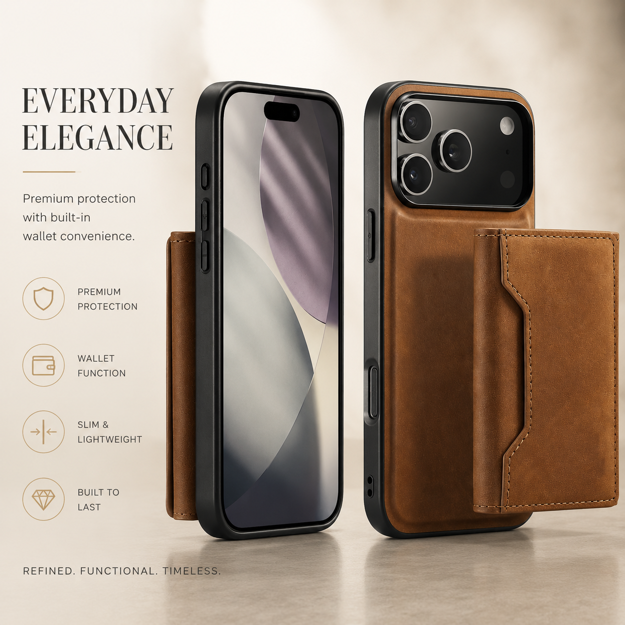 Premium iPhone Case Detachable Magnetic Wallet Cover Leather Card Holder Kickstand Shockproof Protective Cover Anti Scratch Full Body Slim