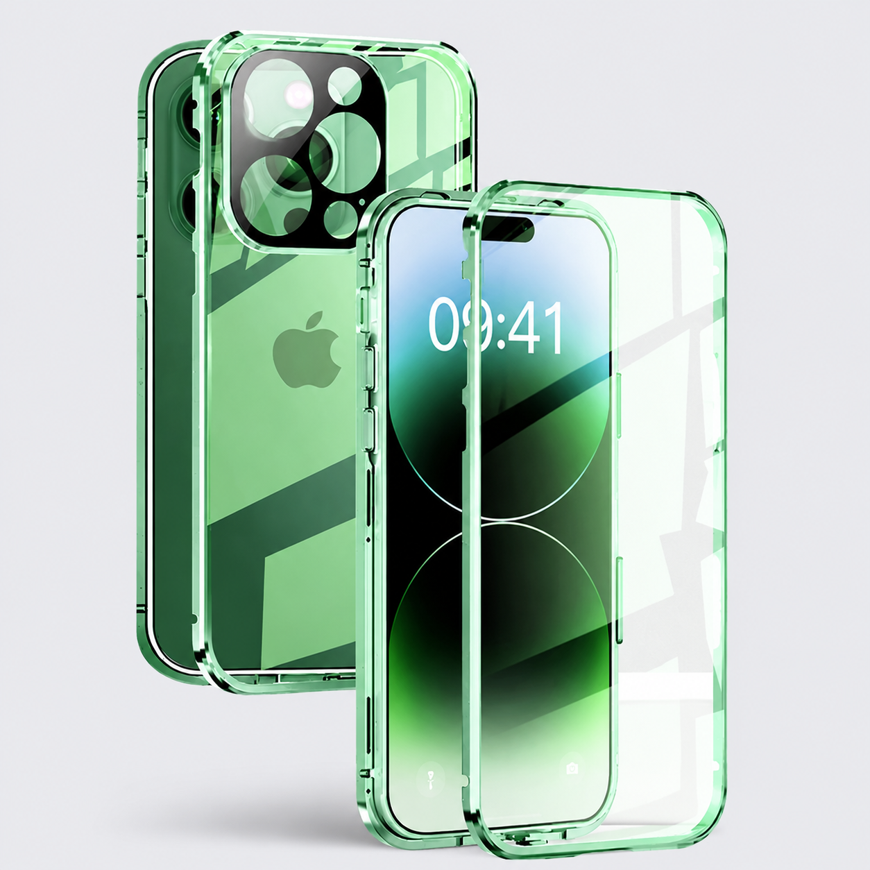 Premium iPhone Case MagSafe Compatible Magnetic Fit Double Sided Tempered Glass Metal Frame 360 Full Body Shockproof Cover Camera Lens Protection Slim Design
