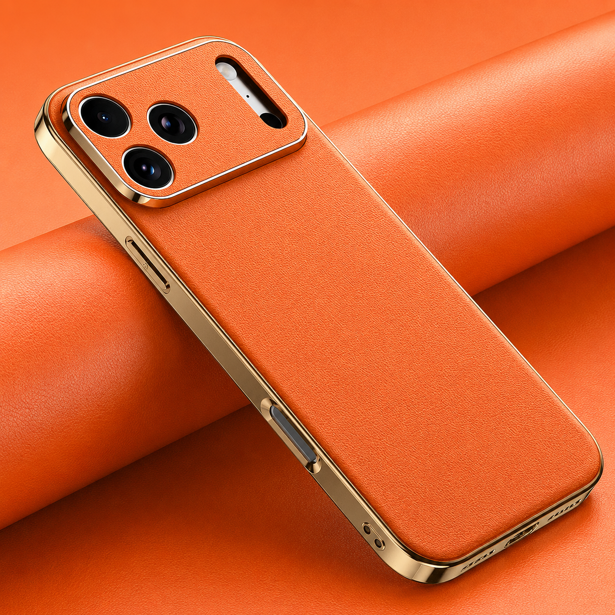Premium iPhone Case Genuine Leather Cover Shockproof Protective Frame Full Camera Lens Protection Anti Slip Matte Finish Slim Full Coverage
