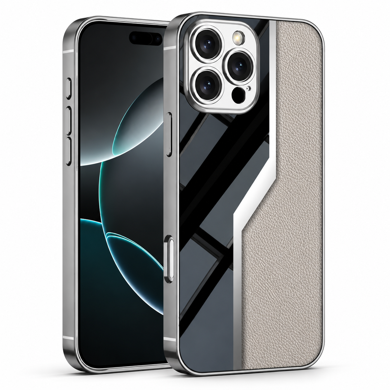 Premium iPhone Case Leather Plating Cover Soft TPU Edge Camera Lens Protection Shockproof Anti Scratch Ultra Thin Full Coverage Protective Design