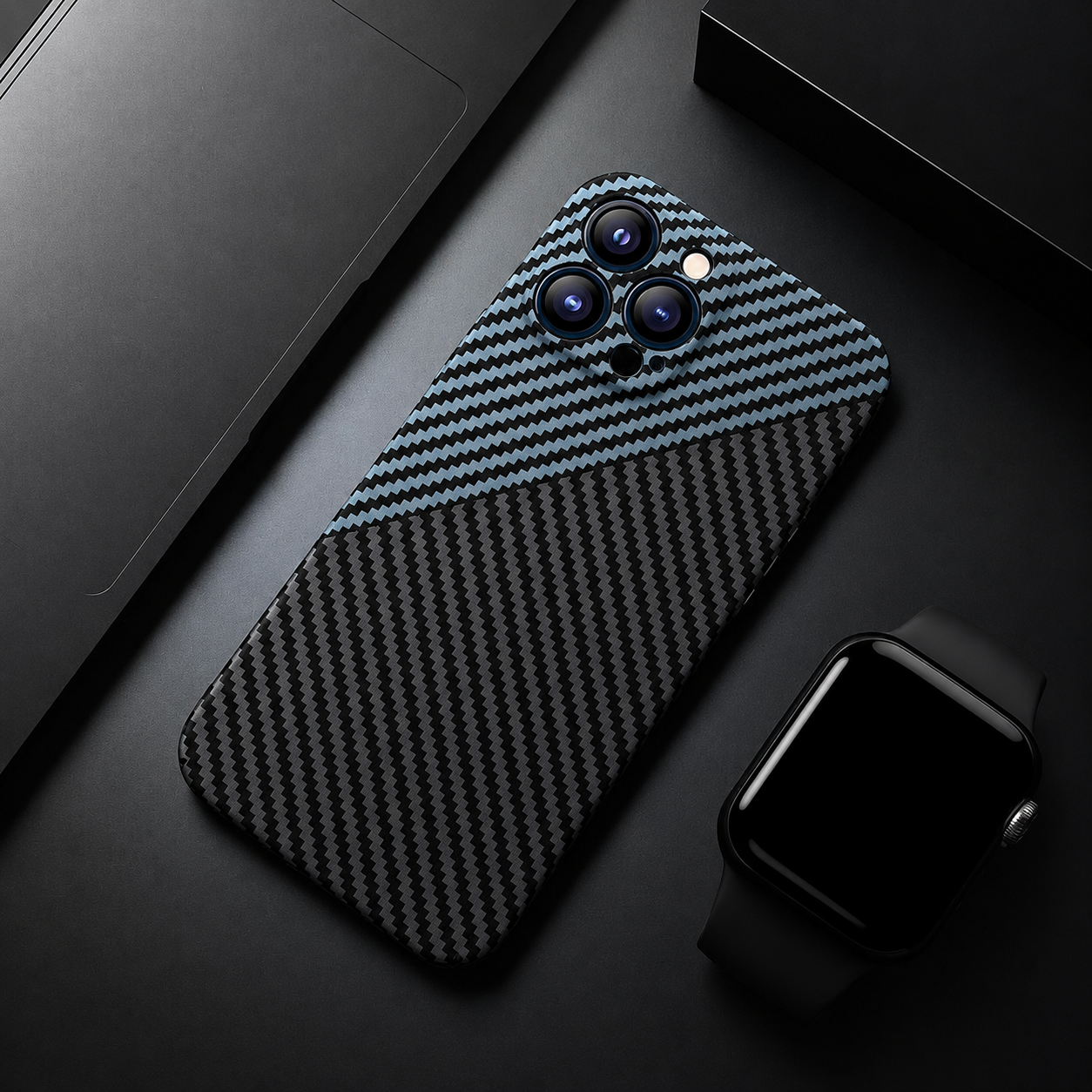 Premium iPhone Case Ultra Thin Carbon Fiber Matte Protective Cover Lightweight Anti Scratch Slim Hard Back Camera Protection Full Coverage