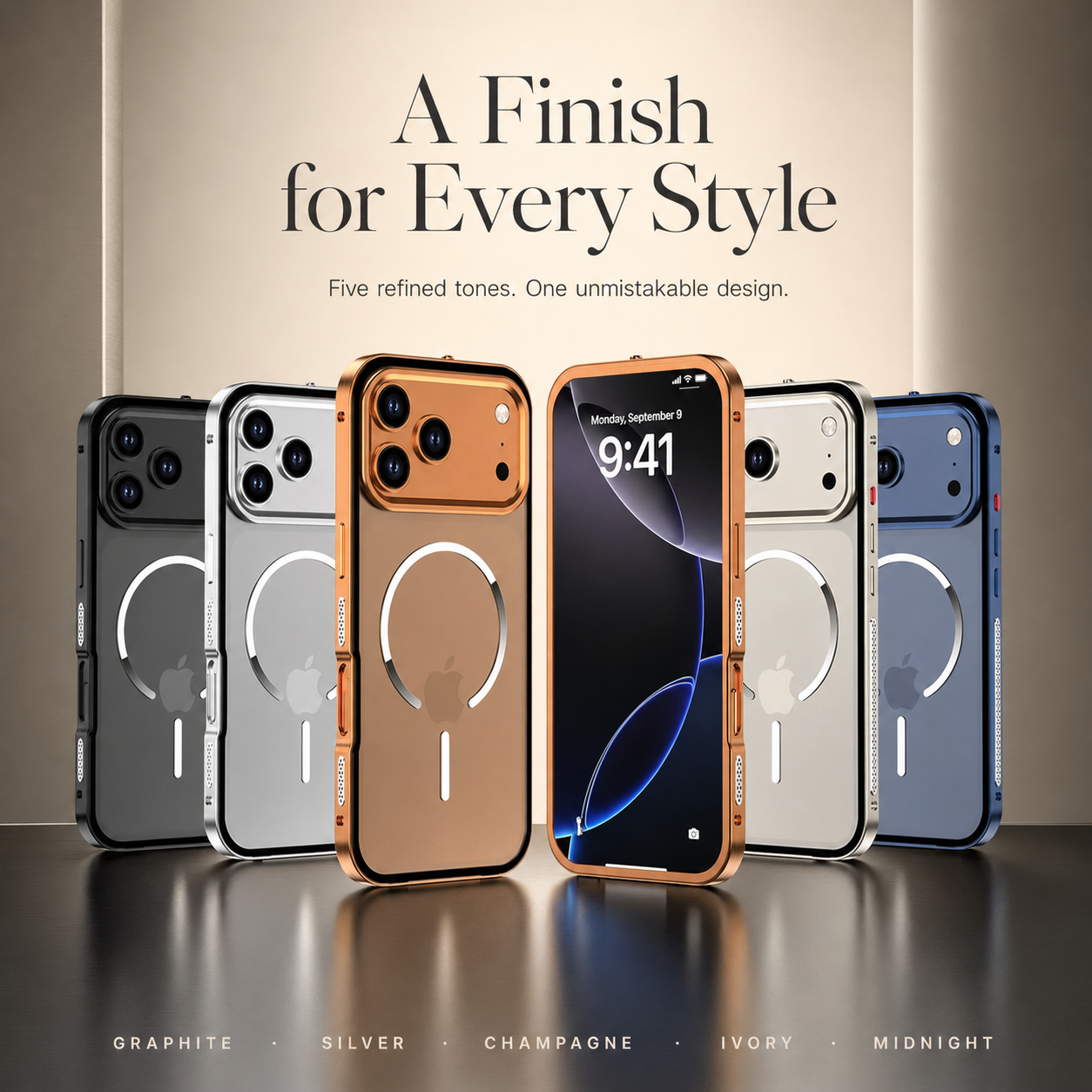 Premium iPhone Case MagSafe Compatible Magnetic Aluminum Frame Frosted Matte Shockproof Protective Camera Lens Protection Slim Design Full Coverage