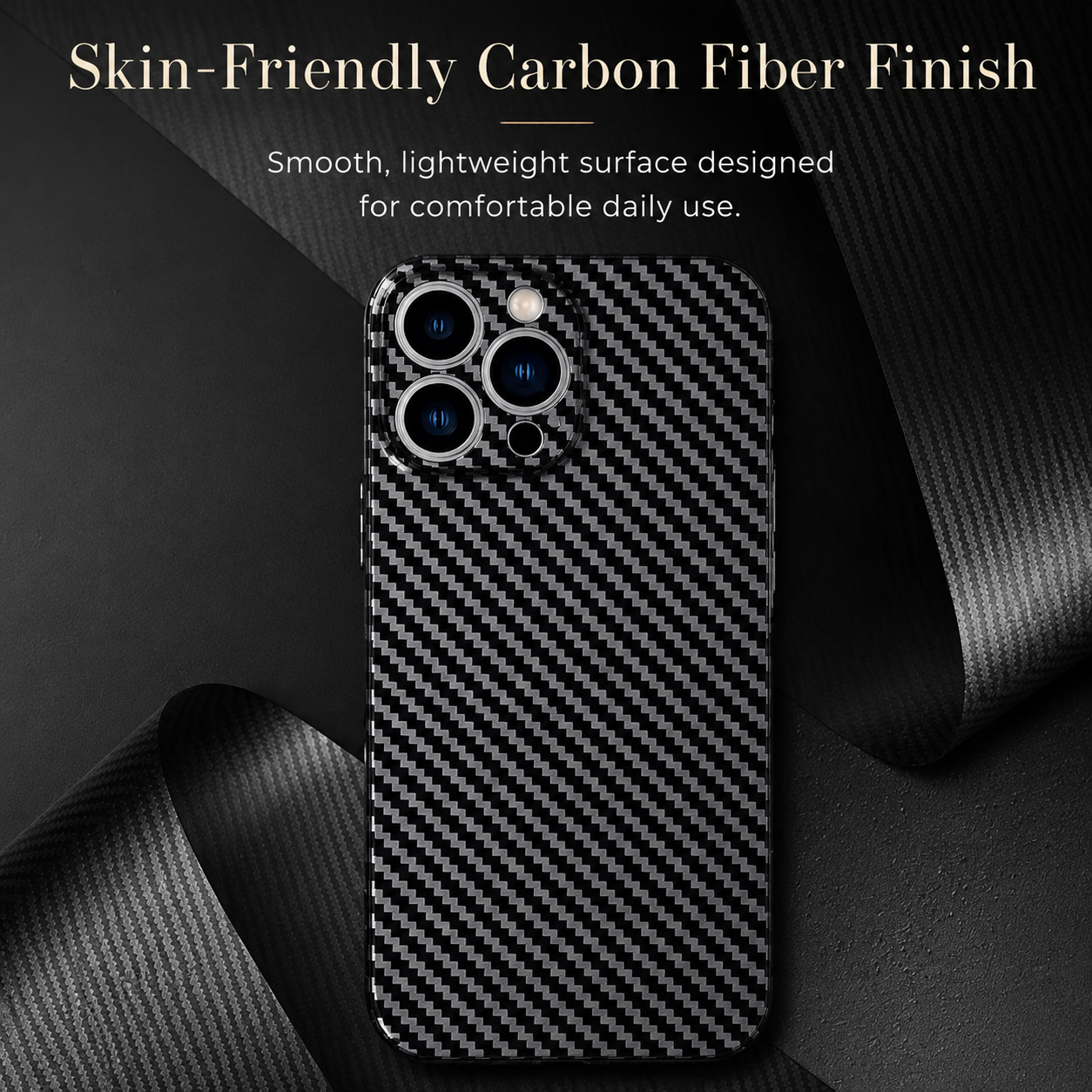 Premium iPhone Case Ultra Thin Carbon Fiber Matte Protective Cover Lightweight Anti Scratch Slim Hard Back Camera Protection Full Coverage