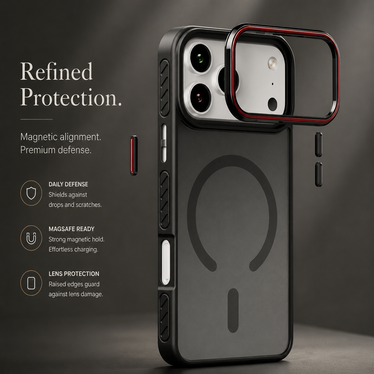 Premium iPhone Case MagSafe Compatible Matte Transparent Cover Magnetic PC TPU Hybrid Shockproof Anti Fingerprint Protective Slim Case
