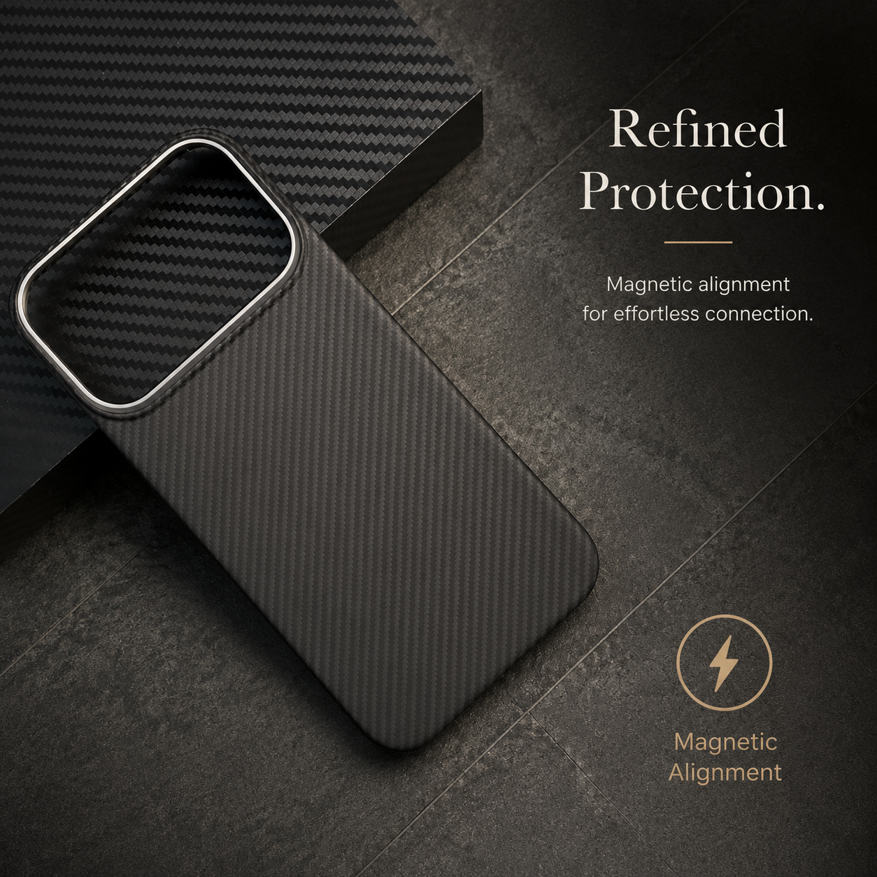 Premium iPhone Case MagSafe Compatible Aramid Carbon Fiber Ultra Thin Magnetic Protective Cover Shockproof Lightweight Slim Minimalist Design
