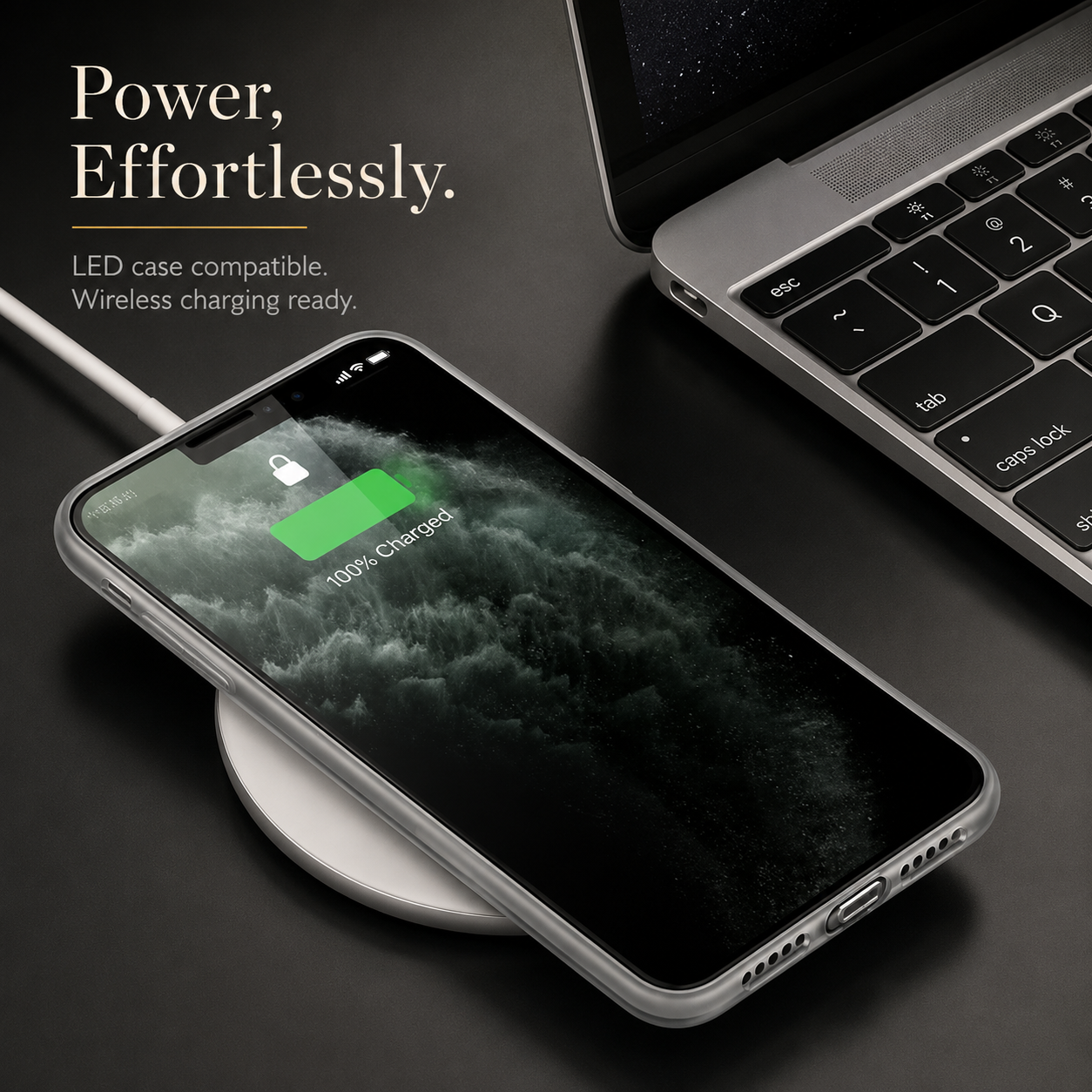Premium iPhone Case LED Luminous Protective Cover Sound Reactive Tempered Glass Shockproof Camera Lens Protection Slim Full Coverage