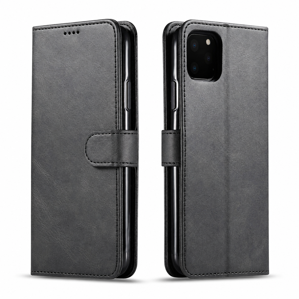 Premium iPhone Case Leather Wallet Flip Cover Card Holder Magnetic Closure Shockproof Camera Protection Slim Full Coverage Protective Design