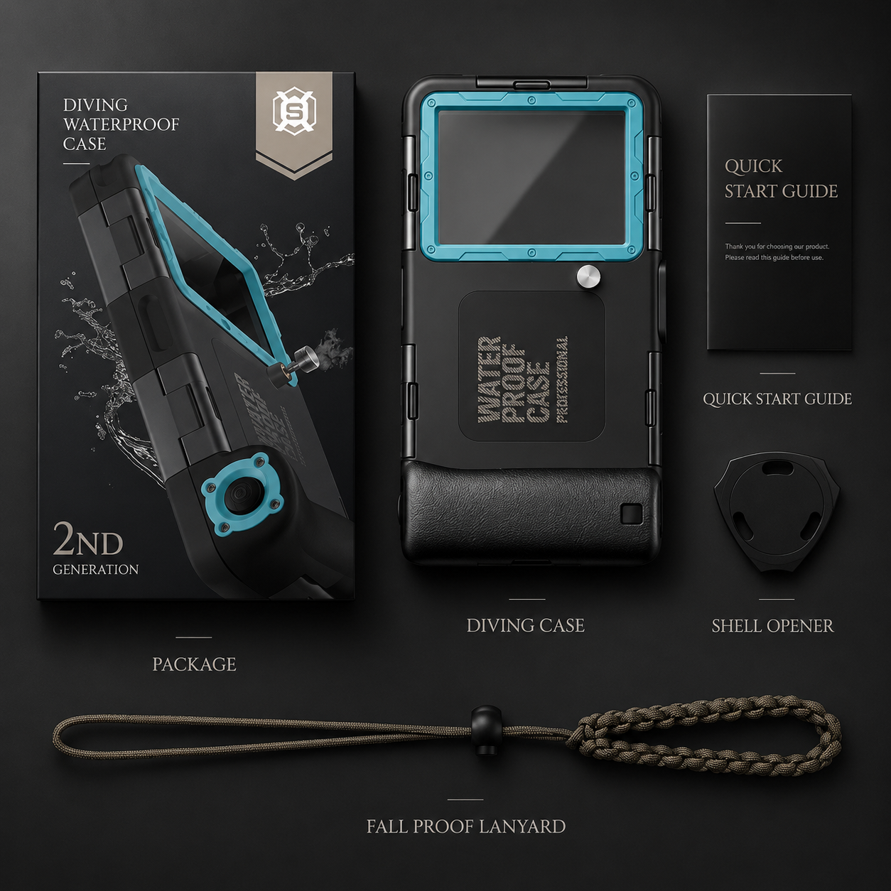 Premium Waterproof iPhone Case IP68 Protective Cover Full Body Shockproof Anti Scratch Sealed Underwater Protection Lanyard Durable Design Case