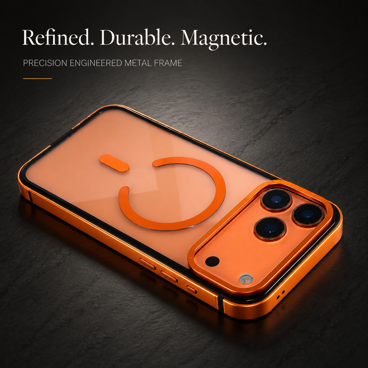Premium iPhone Case MagSafe Compatible Magnetic Aluminum Frame Clear Back Cover Shockproof Protective Camera Lens Guard Slim Full Coverage