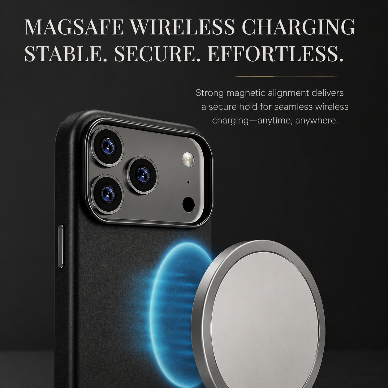 Premium iPhone Case MagSafe Compatible Leather Cover Magnetic Back Shockproof Protective Cover Anti Scratch Slim Half Wrapped Design