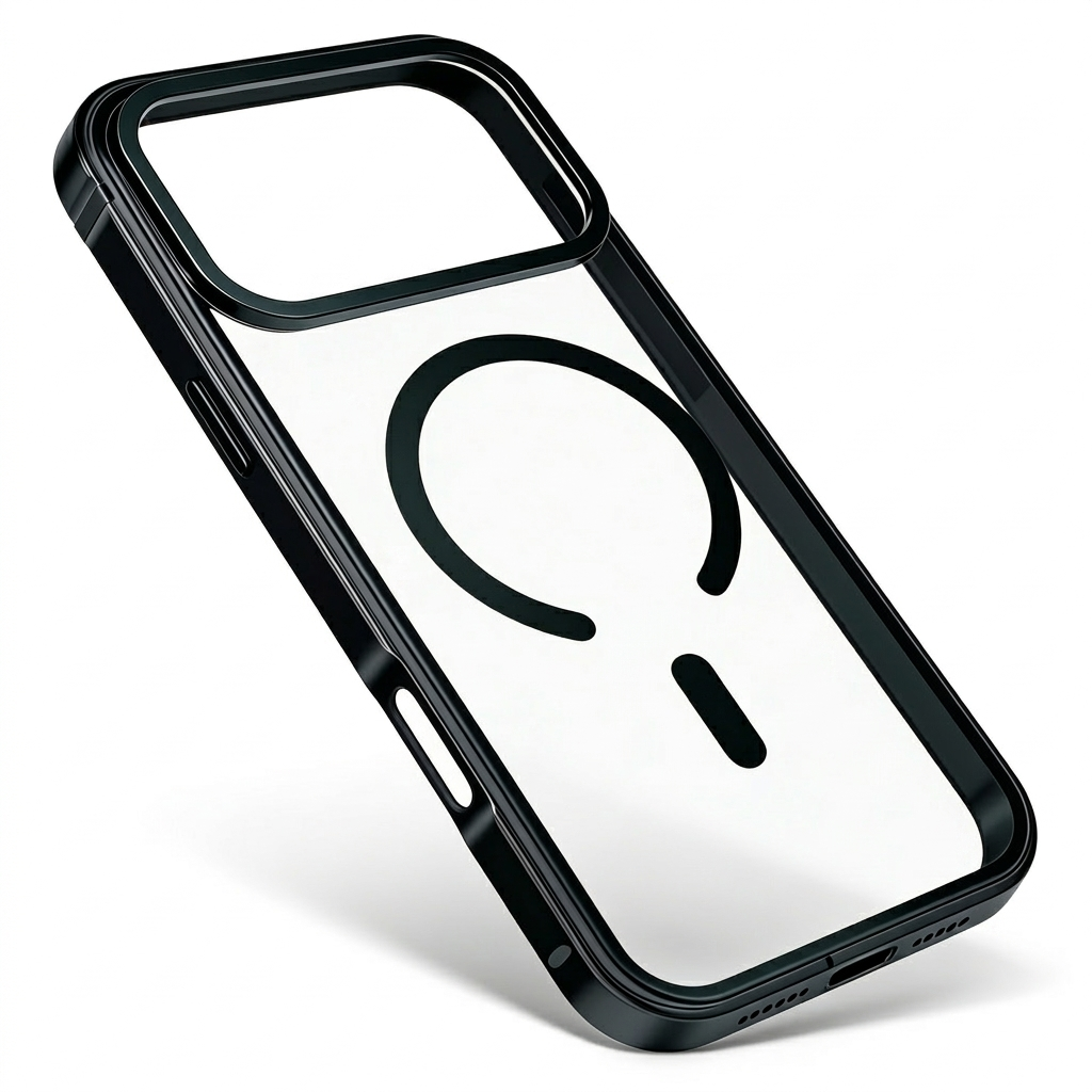 Clear Back Metal Frame Phone Case Slim Protective Cover Compatible with iPhone 17 Pro Max
