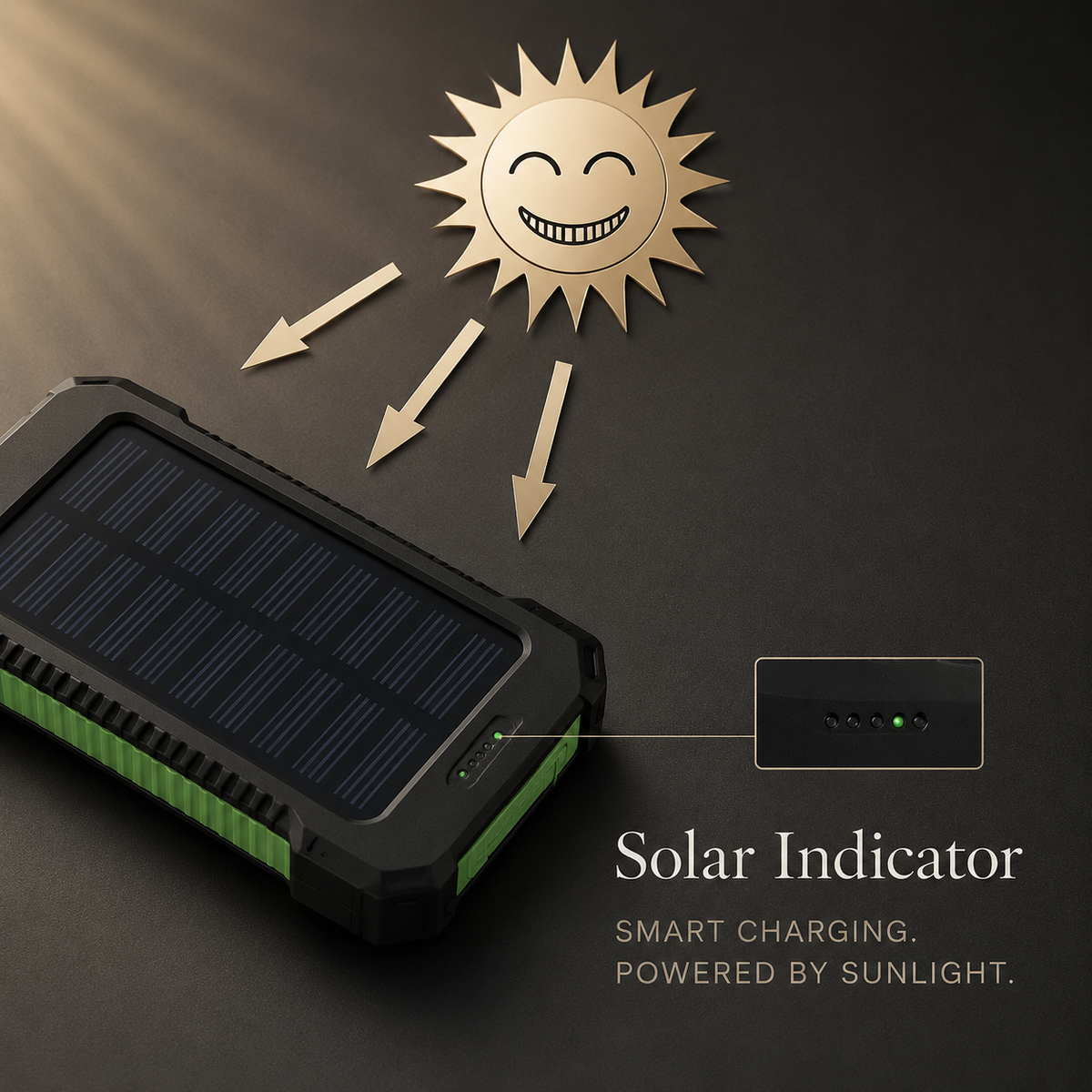 Premium 20000mAh Solar Power Bank Fast Charging Portable Battery Pack LED Flashlight Outdoor Travel Charger USB Device Charging Everyday Use Mode
