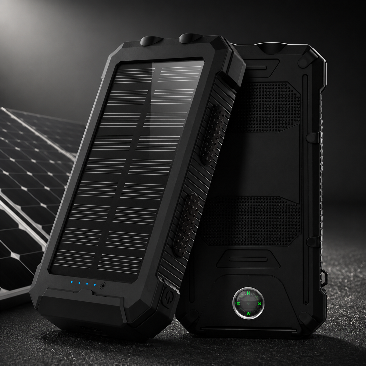 Premium 20000mAh Solar Power Bank Fast Charging Portable Battery Pack LED Flashlight Outdoor Travel Charger USB Device Charging Everyday Use Mode