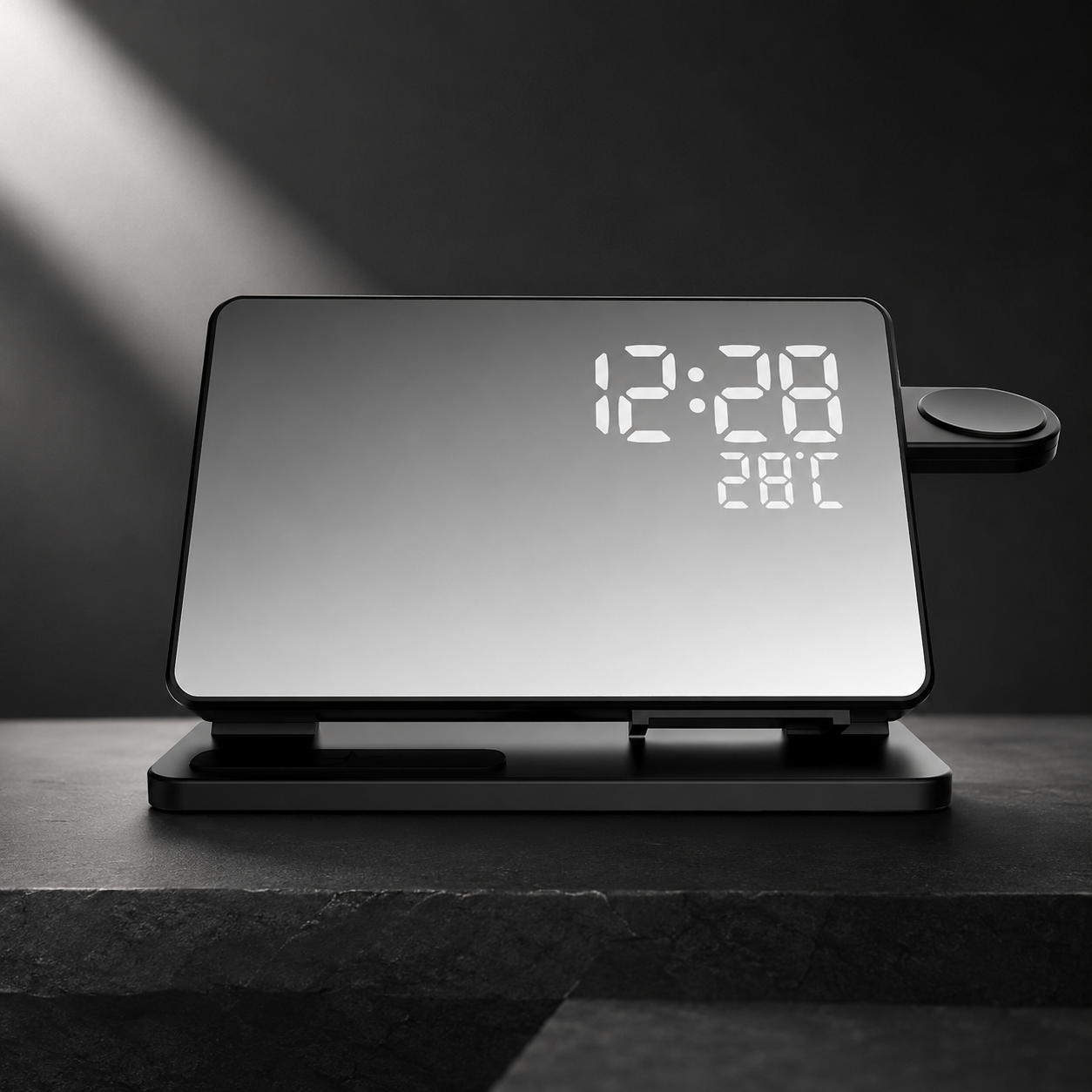 Premium 3-in-1 Wireless Charger Fast Charging Station Multi Device Charging Dock with Clock for Smartphone Watch Earbuds USB-C Desktop Stand Organizer