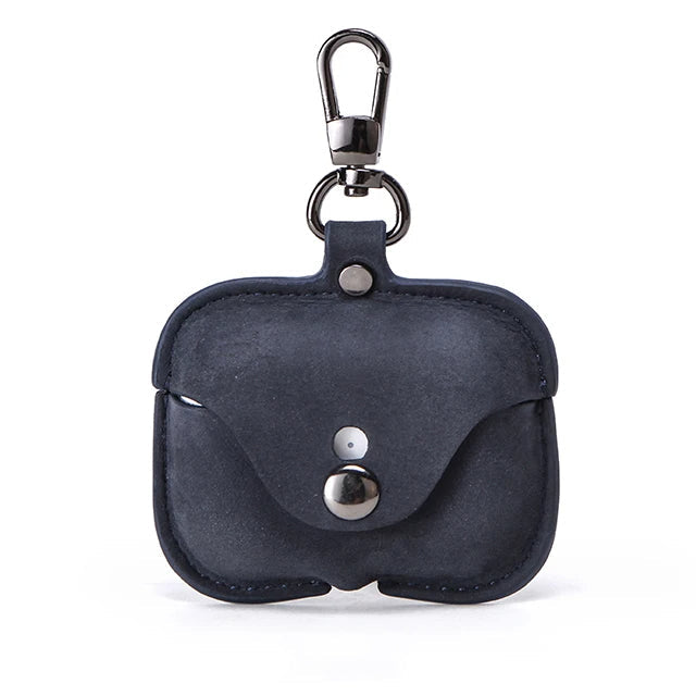 Premium AirPods Case Genuine Leather Protective Cover Shockproof Slim Design Keychain Clip Wireless Charging Compatible