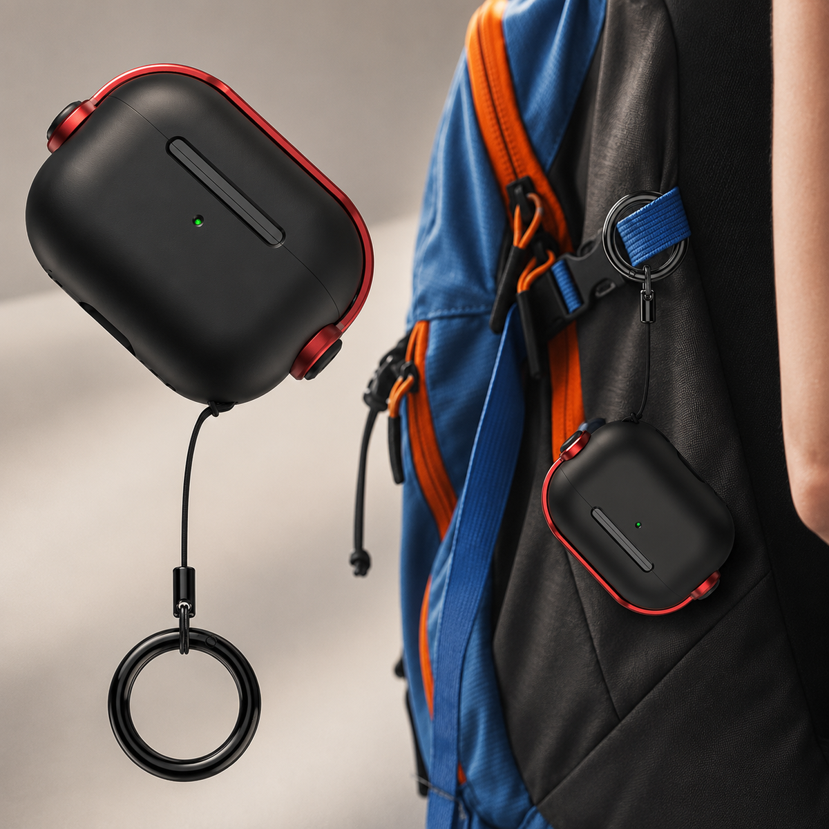 Premium AirPods Protective Case Shockproof Cover with Lanyard Strap Lightweight Wireless Charging Compatible Secure Fit Portable Everyday Essentials