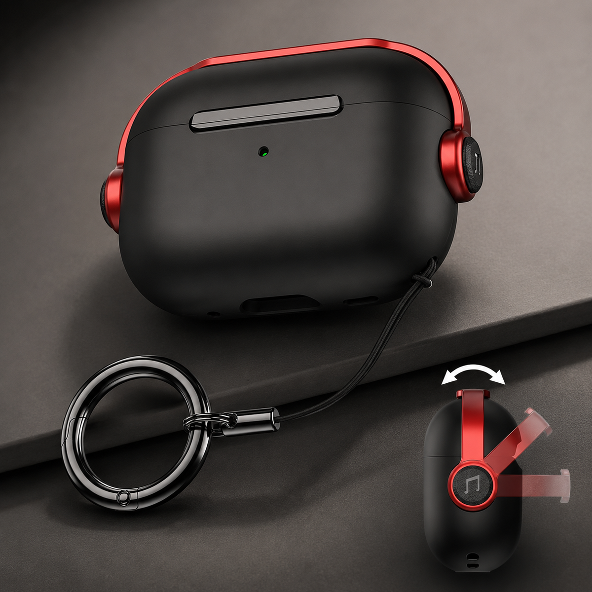 Premium AirPods Protective Case Shockproof Cover with Lanyard Strap Lightweight Wireless Charging Compatible Secure Fit Portable Everyday Essentials