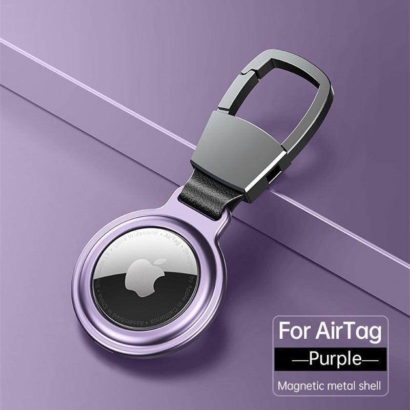 Premium AirTag Case Metal Protective Cover Shockproof Keychain Clip Scratch Resistant Secure Holder