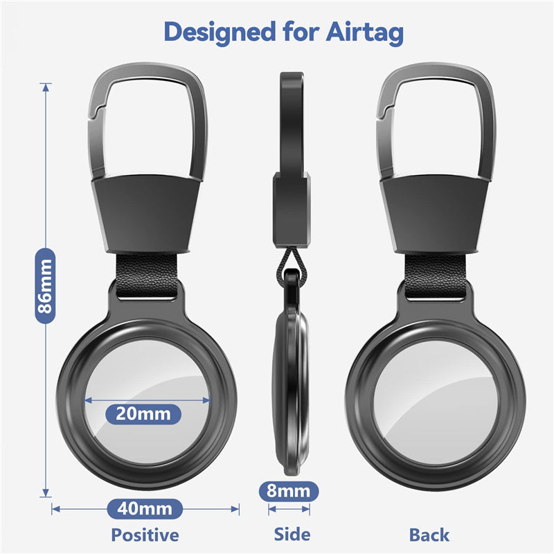 Premium AirTag Case Metal Protective Cover Shockproof Keychain Clip Scratch Resistant Secure Holder