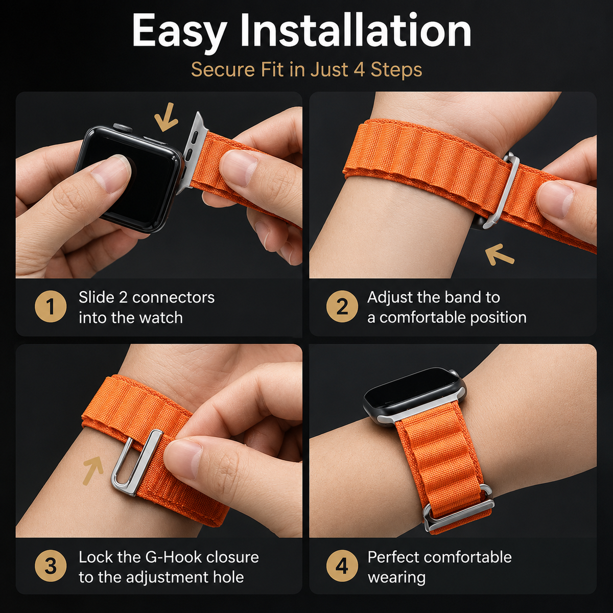 Premium Apple Watch Band Alpine Loop Nylon Sport Strap Breathable Outdoor Wristband Adjustable Secure Fit Lightweight Durable Daily Comfort Daily Wear