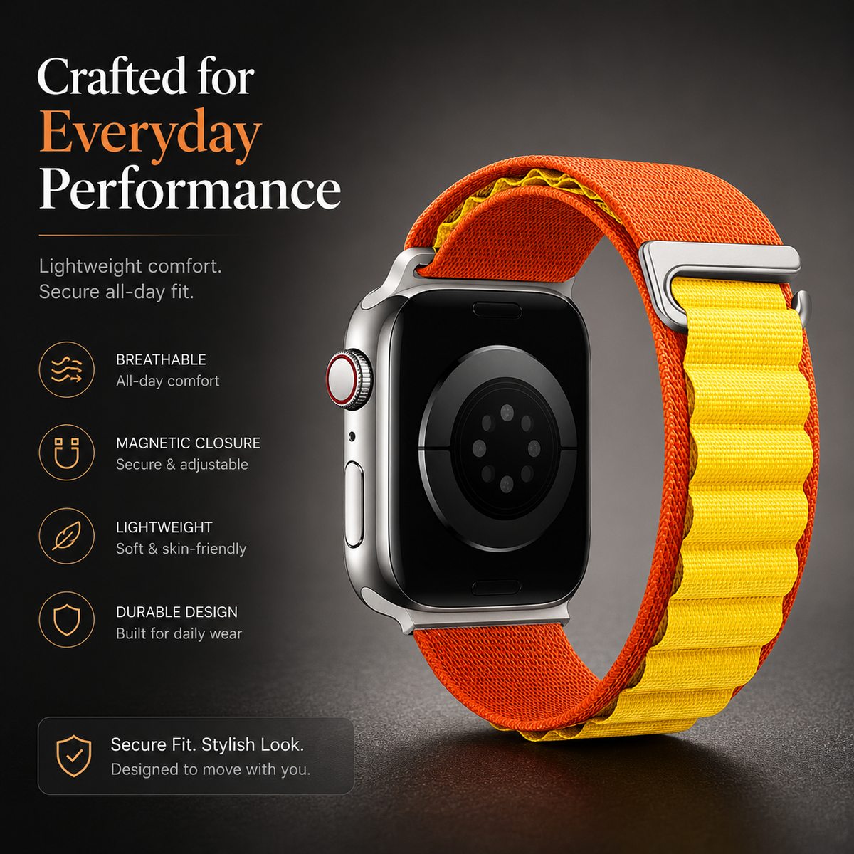 Premium Apple Watch Band Alpine Loop Nylon Sport Strap Breathable Outdoor Wristband Adjustable Secure Fit Lightweight Durable Daily Comfort Daily Wear