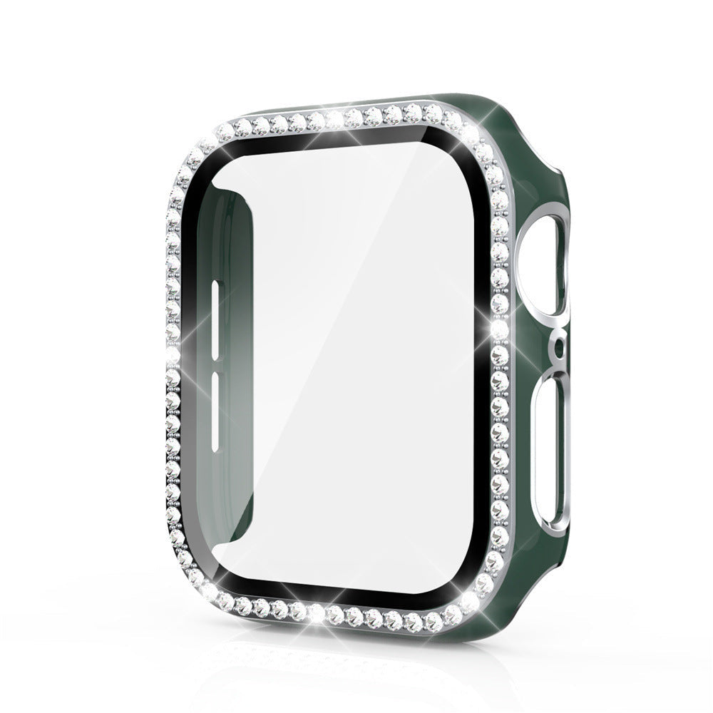 Premium Apple Watch Case Rhinestone Glass Screen Protector Shockproof Protective Cover Luxury Bling Design