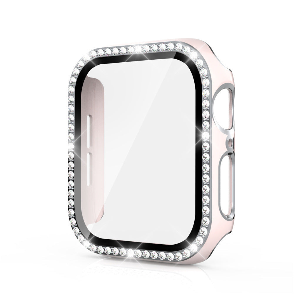 Premium Apple Watch Case Rhinestone Glass Screen Protector Shockproof Protective Cover Luxury Bling Design