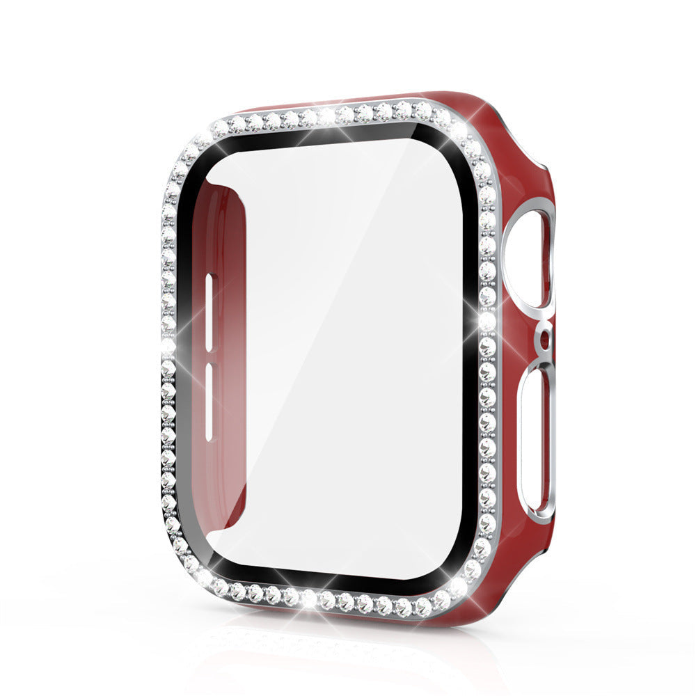 Premium Apple Watch Case Rhinestone Glass Screen Protector Shockproof Protective Cover Luxury Bling Design