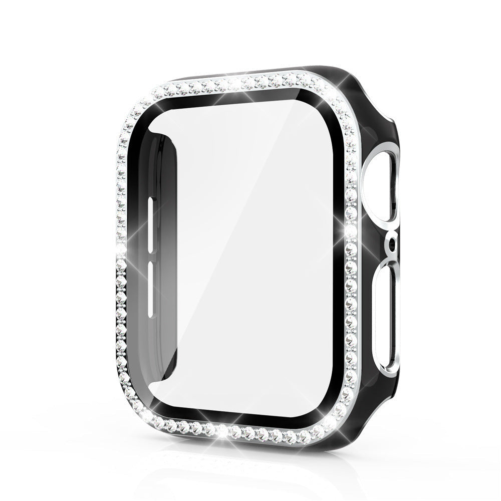 Premium Apple Watch Case Rhinestone Glass Screen Protector Shockproof Protective Cover Luxury Bling Design
