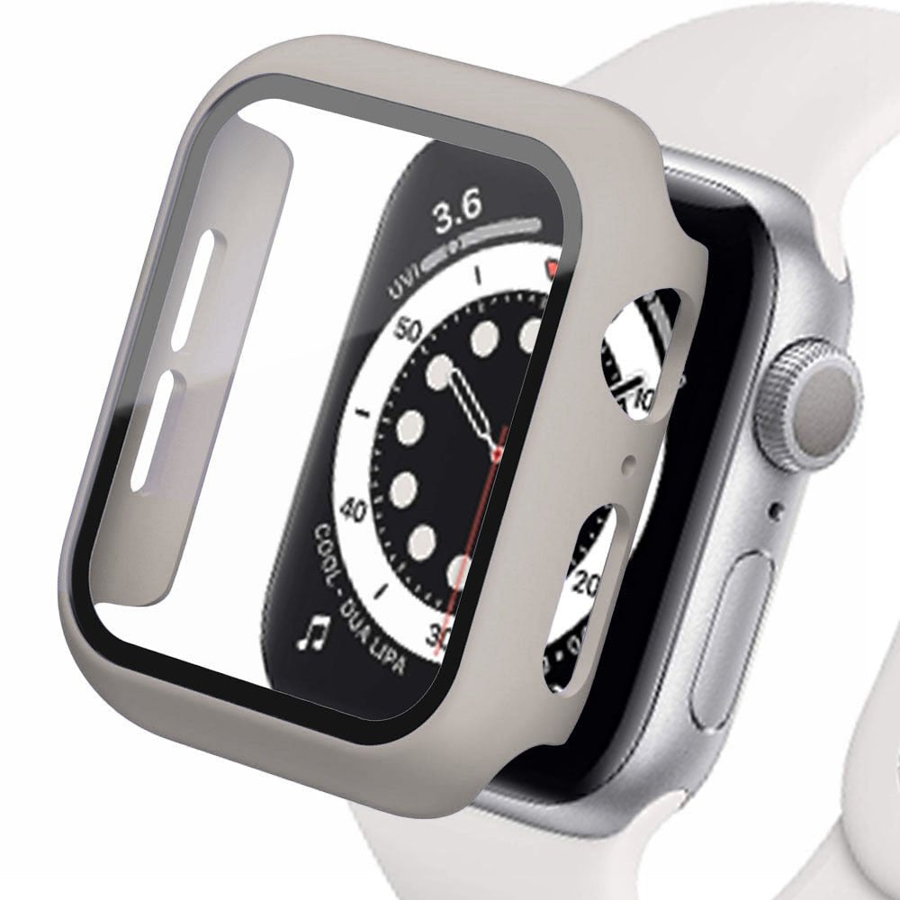 Premium Apple Watch Case Tempered Glass Screen Protector PC Bumper Shockproof Transparent Protective Cover