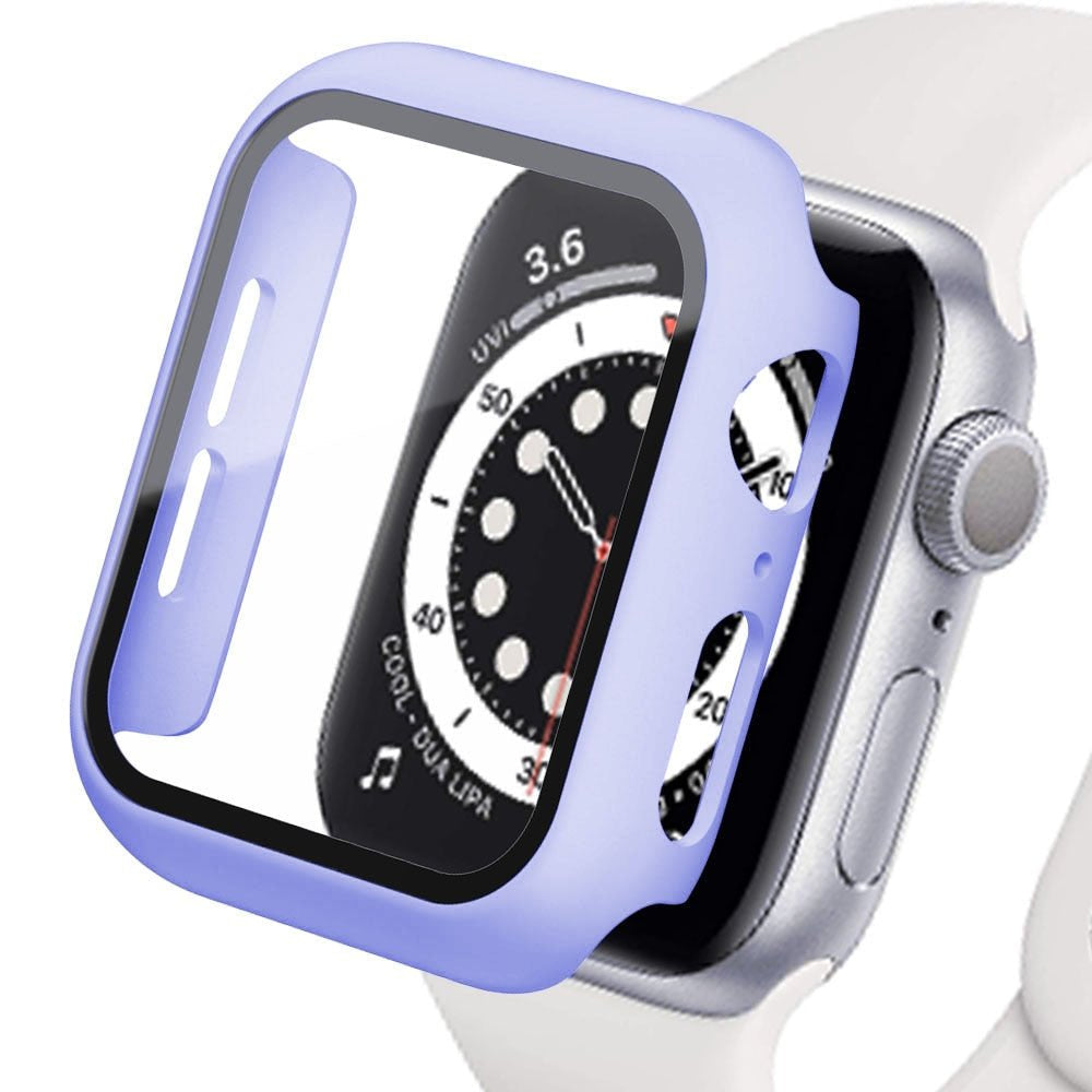 Premium Apple Watch Case Tempered Glass Screen Protector PC Bumper Shockproof Transparent Protective Cover