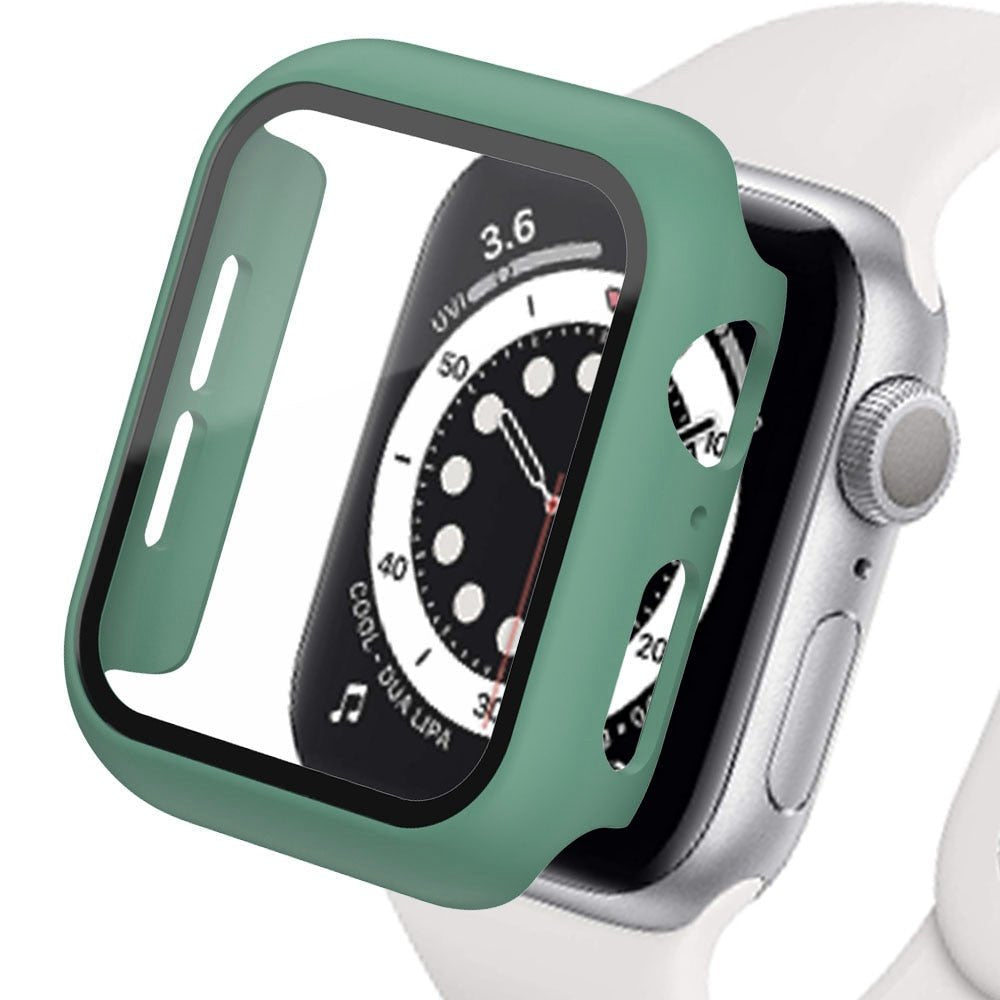 Premium Apple Watch Case Tempered Glass Screen Protector PC Bumper Shockproof Transparent Protective Cover