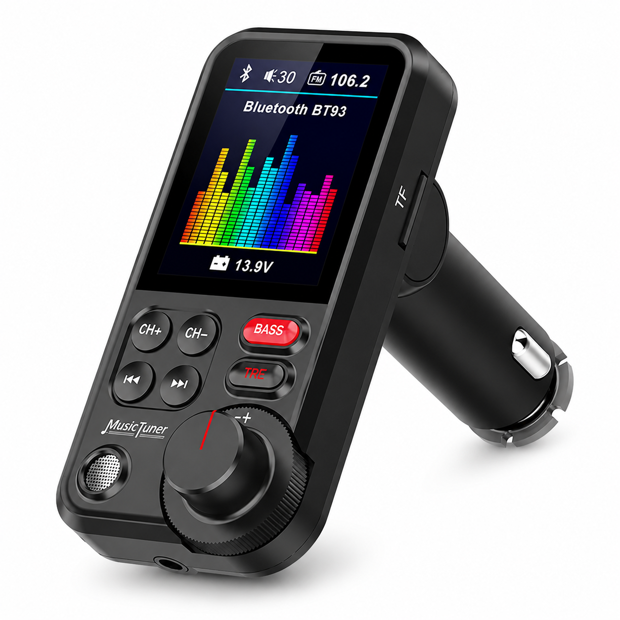 Premium Car Bluetooth FM Transmitter QC 3.0 Fast Charging USB Audio Adapter Hands Free Calling Wireless Music Player Compact Vehicle Accessory Hub