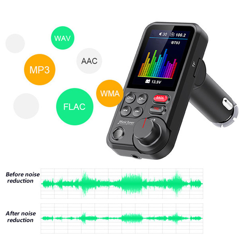 Premium Car Bluetooth FM Transmitter QC 3.0 Fast Charging USB Audio Adapter Hands-Free Music Player