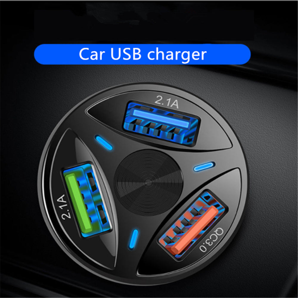 Premium Car Charger USB-C Multi Port Fast Charging Adapter 12V Socket High Speed Charging Hub