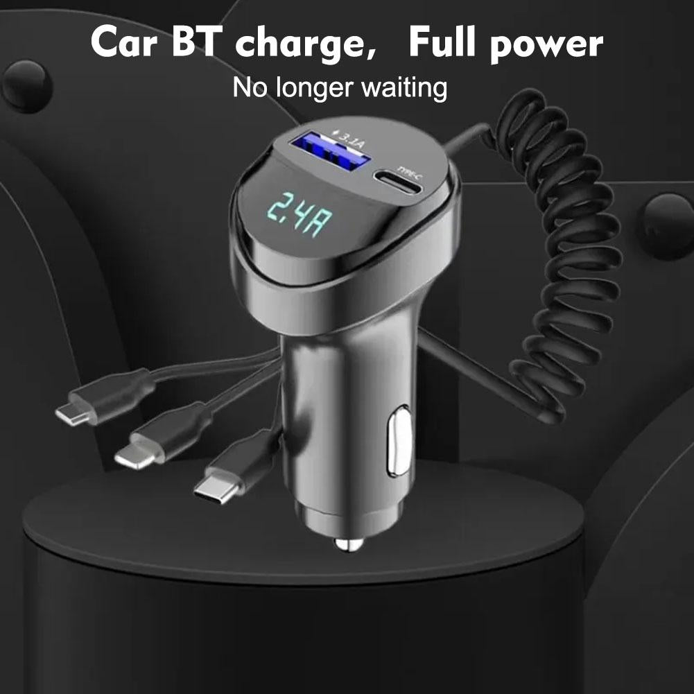 Premium Car Charger USB-C Multi Port Fast Charging Adapter 12V Socket High Speed Charging Hub