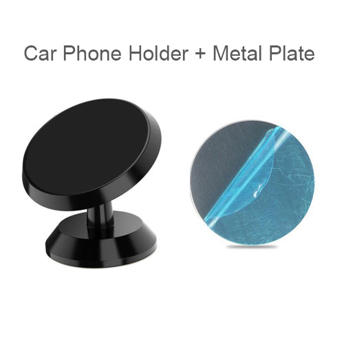 Premium Car Phone Mount Magnetic Dashboard Holder 360 Rotation Secure Grip Adjustable GPS Smartphone Stand