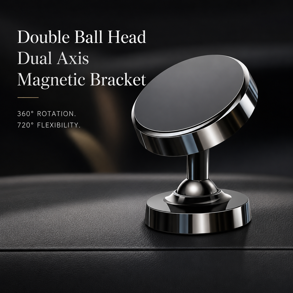 Premium Car Phone Mount Magnetic Dashboard Holder 360° Adjustable Rotation Secure Grip GPS Smartphone Stand Hands Free Universal Mount Design