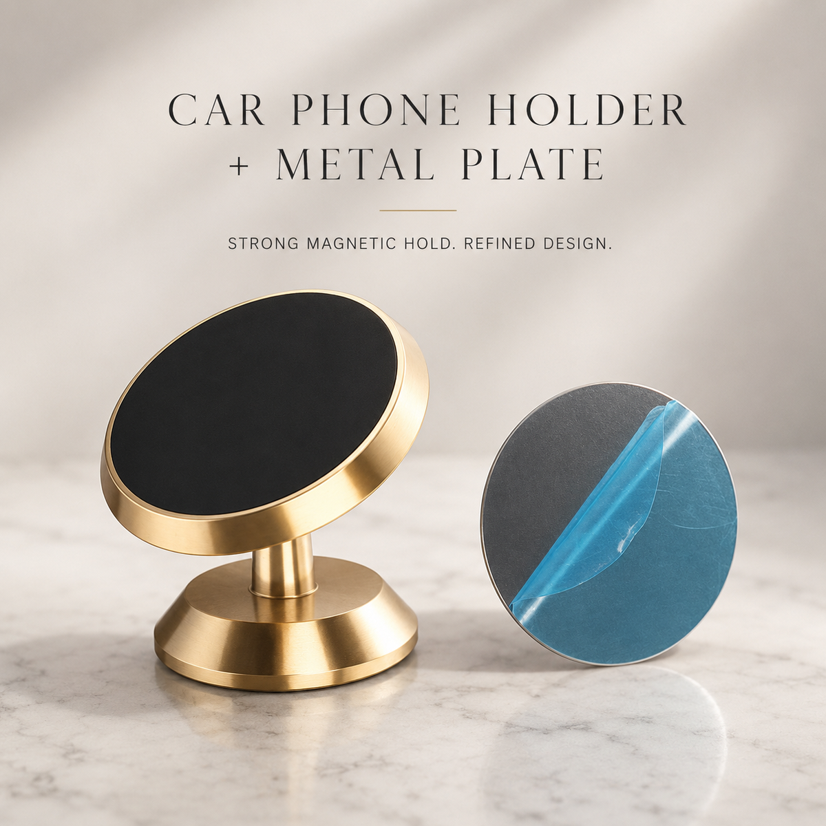 Premium Car Phone Mount Magnetic Dashboard Holder 360° Adjustable Rotation Secure Grip GPS Smartphone Stand Hands Free Universal Mount Design
