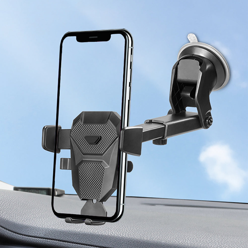 Premium Car Phone Mount Suction Cup Dashboard Windshield Holder 360 Rotation Secure Grip Smartphone Stand