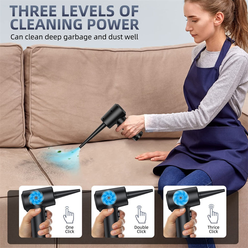Premium Electric Air Duster Cordless Compressed Air Blower LED Keyboard Cleaner Reusable Cleaning Tool